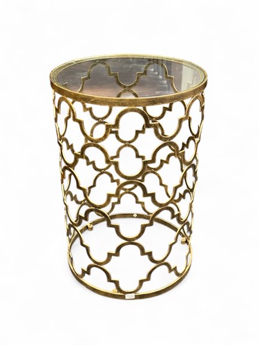 Lot 601 - A Moroccan style gilt metal occasional table,...