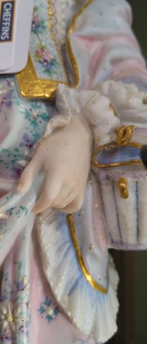 Lot 21 - A pair of French bisque porcelain figures by...