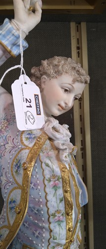 Lot 21 - A pair of French bisque porcelain figures by...