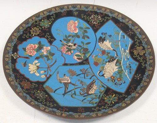 Lot 98 - Large early 20th century Japanese cloisonne...