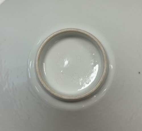 Lot 2 - A pair of Chinese white glazed "hidden decoration" floral bowls, 18th century