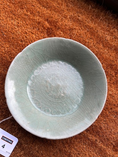 Lot 4 - A Chinese Longquan celadon-glazed mallow bowl, Southern Song Dynasty (1127-1279)