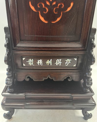 Lot 444 - A Chinese twin fusee mantel clock, circa 1900
