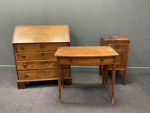 Lot 328 - A late George III mahogany bureau fall front...