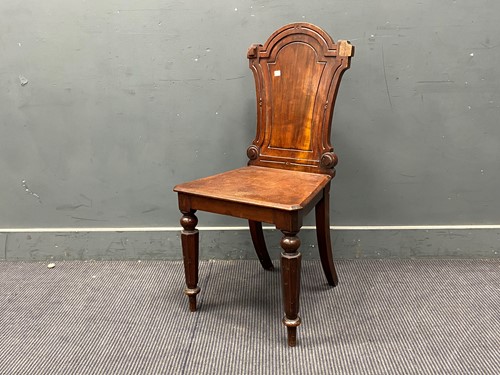 Lot 344 - A late Victorian mahogany hall chair with...