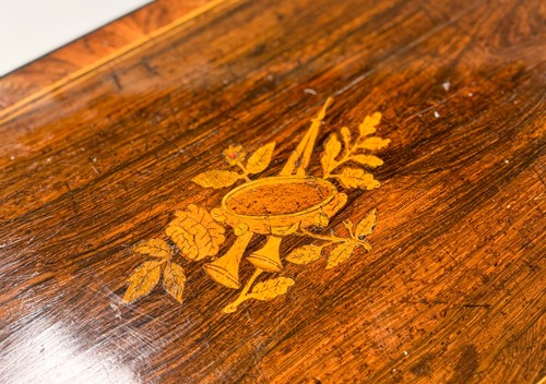 Lot 588 - A Swiss rosewood and inlaid musical box, 19th century