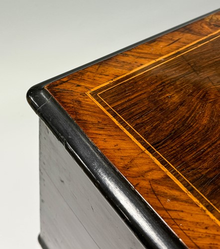 Lot 588 - A Swiss rosewood and inlaid musical box, 19th century