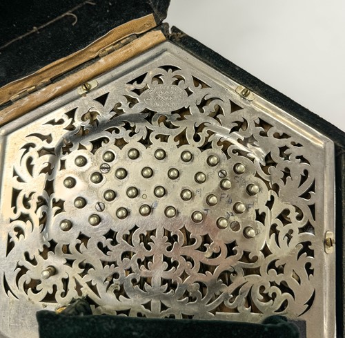 Lot 587 - Jeffries Bros., a fifty-eight key Duet concertina, late 19th or early 20th century