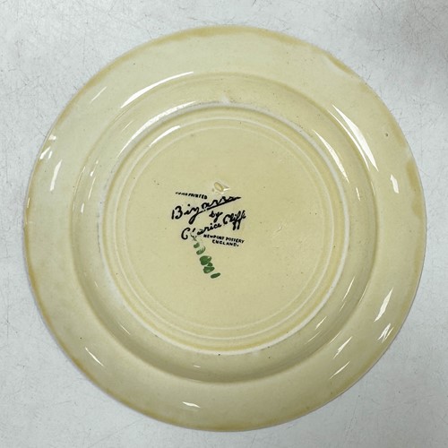 Lot 33 - A Clarice Cliff 'Crocus' pattern conical tea-for-two set