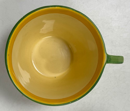 Lot 33 - A Clarice Cliff 'Crocus' pattern conical tea-for-two set