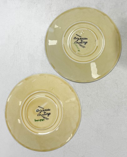 Lot 33 - A Clarice Cliff 'Crocus' pattern conical tea-for-two set