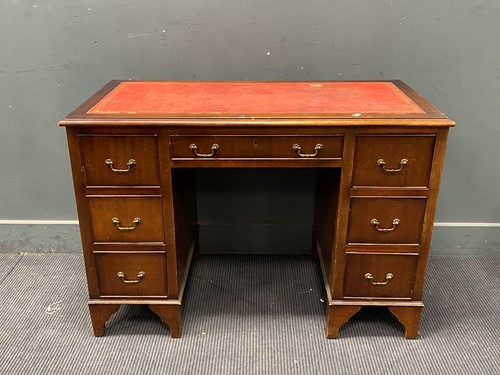Lot 671 - A George III style reproduction mahogany desk...