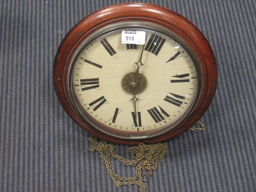 Lot 515 - A 19th century circular wall clock, the dial...