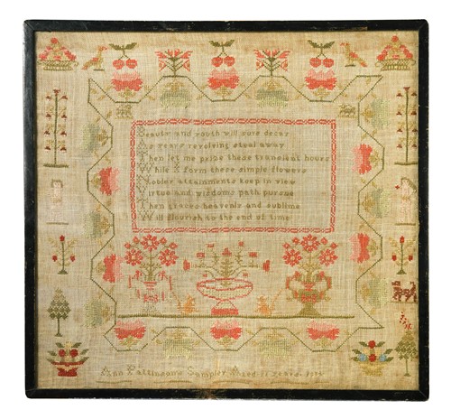 Lot 311 - A 19th century poetic sampler by a Ann...
