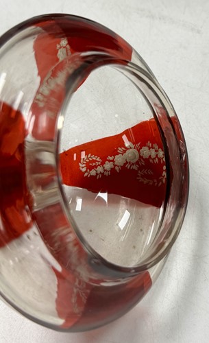 Lot 340 - A pair of Bohemian ruby flash cut goblets and covers, 19th century