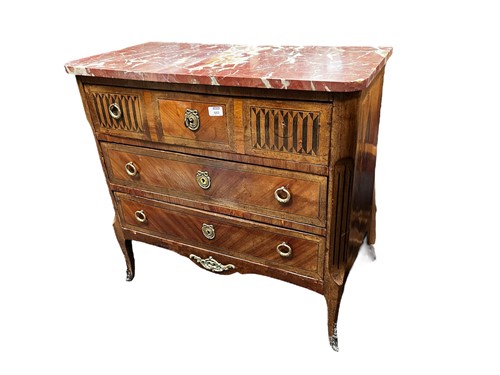 Lot 693 - A French early 19th century kingwood commode...