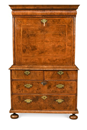 Lot 301 - A William & Mary walnut escritoire