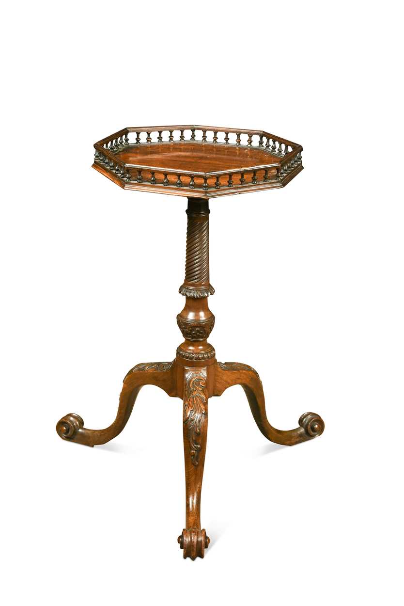 Lot 489 - An early George III carved mahogany kettle stand