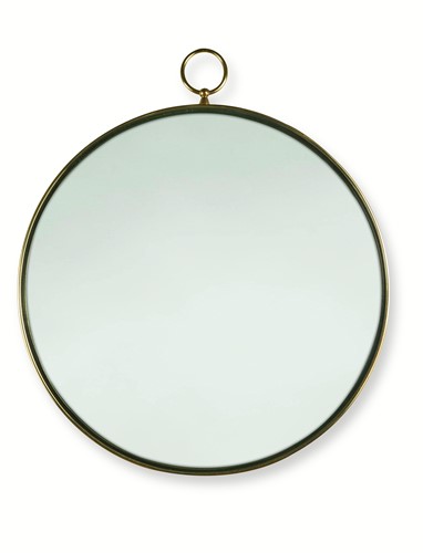 Lot 253 - An Italian mid-century brass framed convex mirror