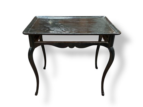 Lot 612 - An ebonised silver table, 20th century, the...
