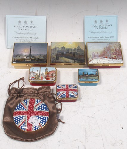 Lot 121 - Halcyon Days Enamels - Embankment under Snow,...