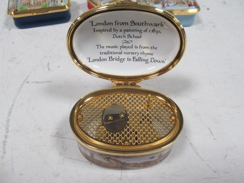 Lot 120 - Halcyon Days Enamels - An enamel musical box...
