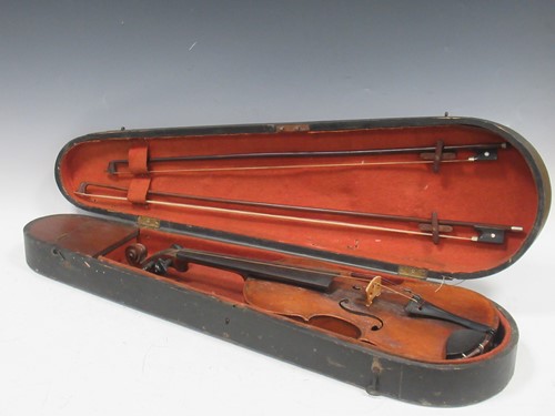 Lot 163 - A violin, probably late 19th century, one...