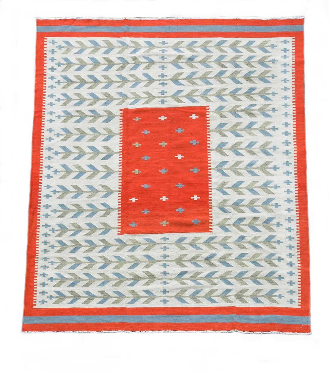 Lot 216 - A Swedish design soumak style flat-weave kilim rug, modern