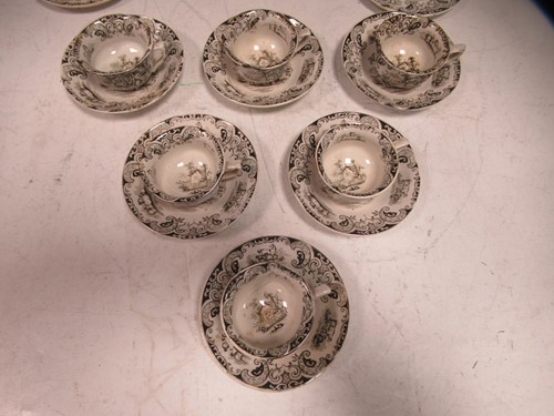 Lot 16 - A Victorian child's part teaset, girl feeding...