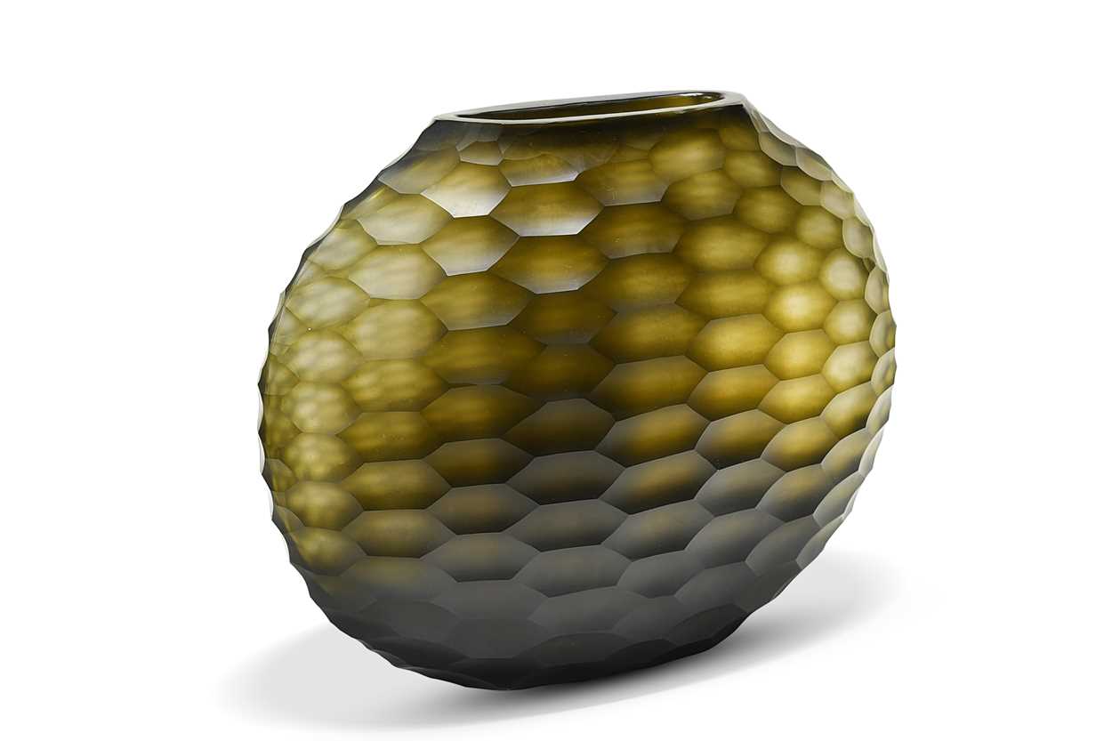 Lot 21 - An Oggetti cut sided glass vase, modern