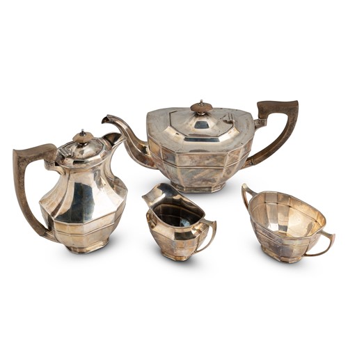 Lot 550 - A George VI silver 4-piece tea set