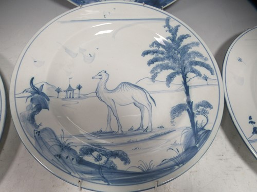 Lot 23 - Eight blue and white Delft style 'Exotic...