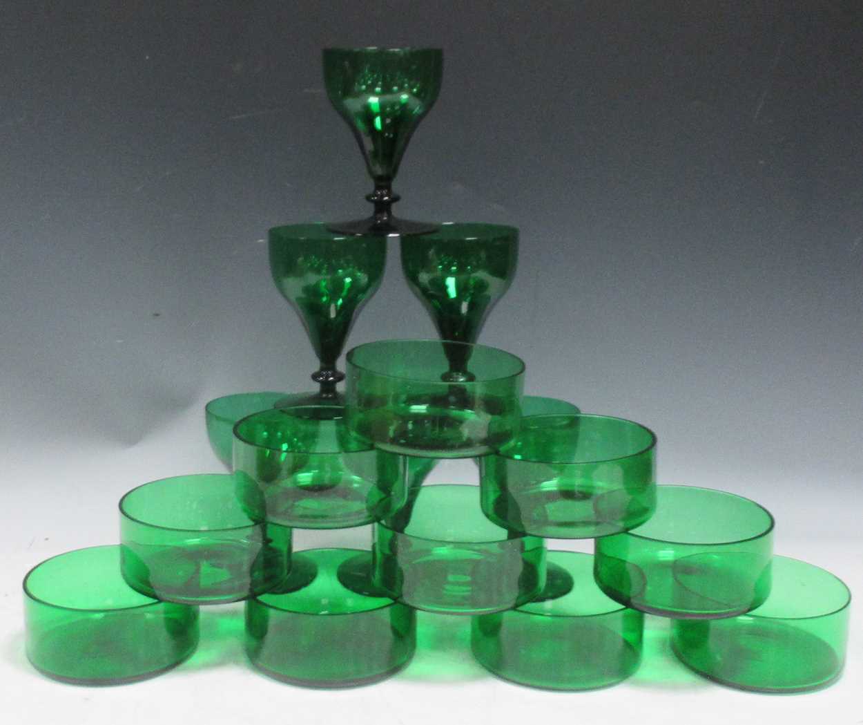 Lot 75 - William Yeoward glassware: a set of ten green...