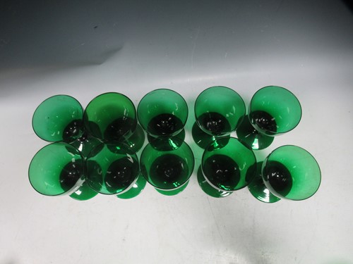 Lot 75 - William Yeoward glassware: a set of ten green...