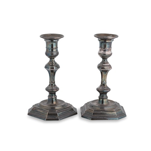 Lot 475 - A pair of Victorian silver candlesticks