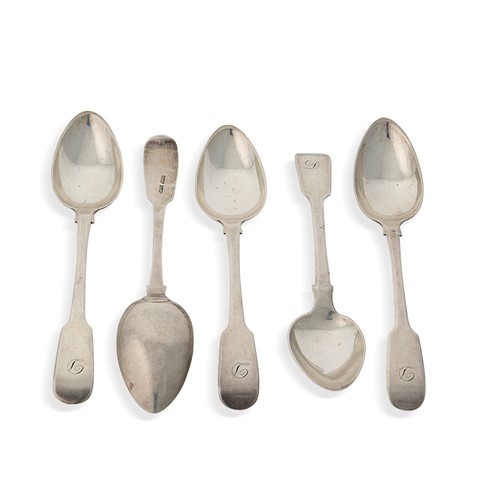 Lot 591 - Banff - A set of five 19th century silver teaspoons