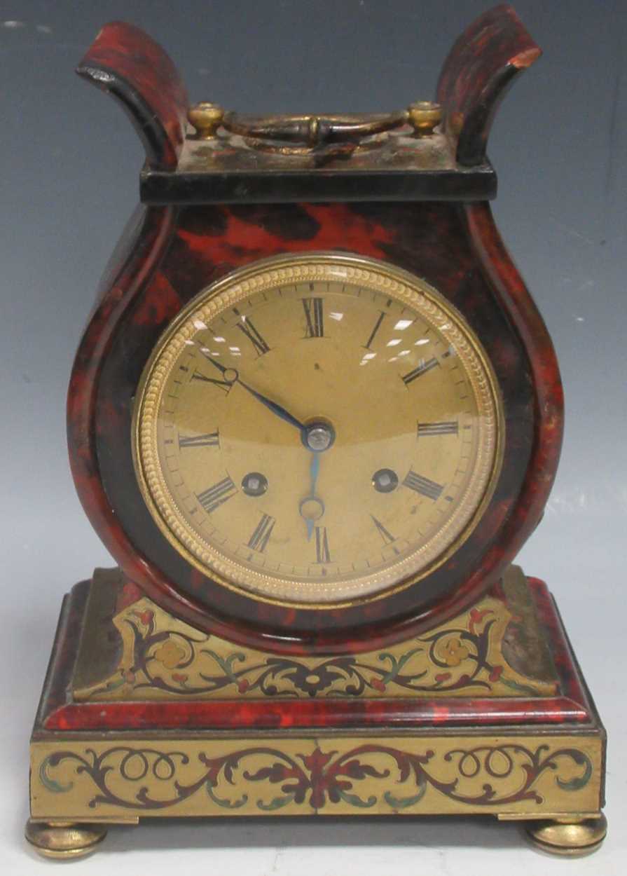 Lot 19 - A 19th century boullework table clock with...