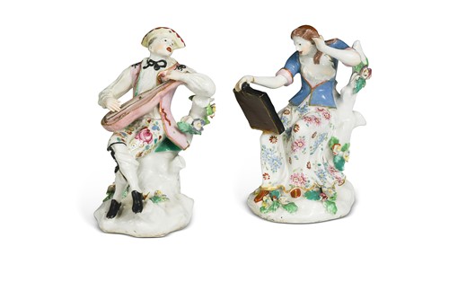 Lot 691 - Two Bow porcelain figures, circa 1760