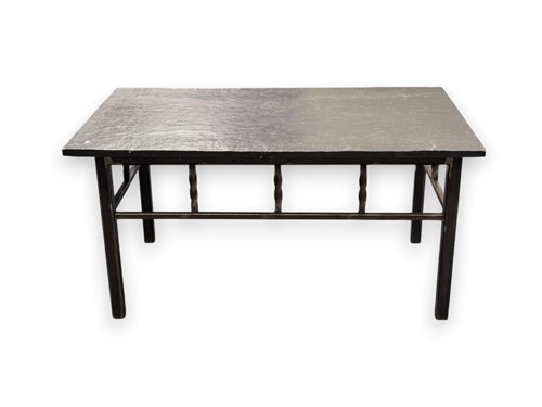 Lot 766 - A modern slate-topped coffee table 38 x 76 x 46cm