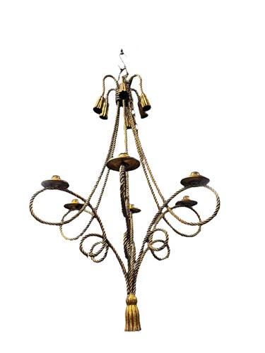 Lot 845 - A gilt metal six-branch ropetwist...