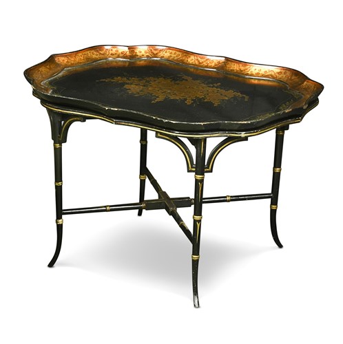Lot 543 - A Regency style papier-mache tray