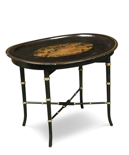 Lot 542 - A Regency papier-mache oval tray