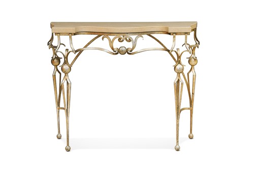 Lot 276 - A modern marble-topped console table