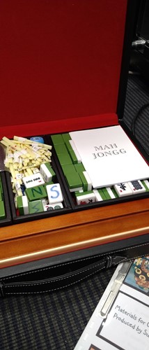 Lot 341 - A modern cased mahjong set in black...