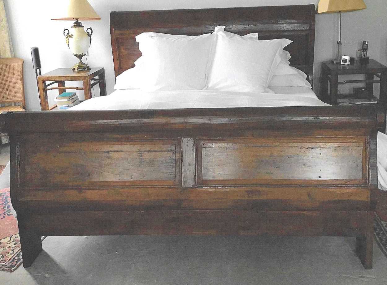 Lot 843 - A French style double bed frame, with typical...