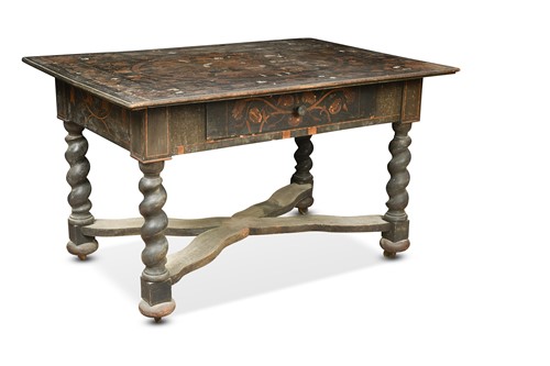 Lot 733 - A Dutch floral marquetry writing table, 19th century