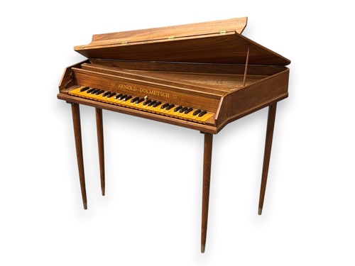 Lot 656 - Arnold Dolmetsch walnut cased spinet, early...