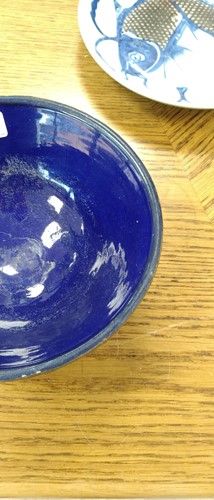 Lot 17 - Chinese blue and white dish painted with a...