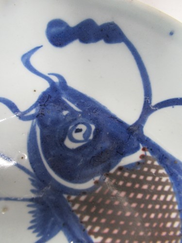 Lot 17 - Chinese blue and white dish painted with a...