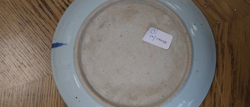 Lot 17 - Chinese blue and white dish painted with a...